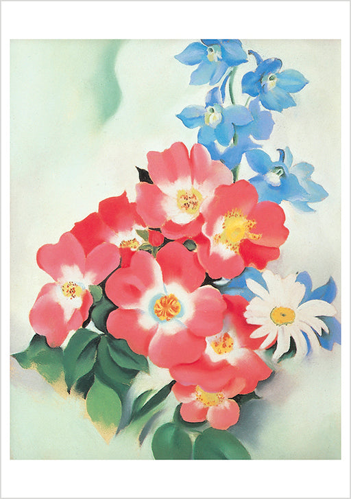 Georgia O’Keeffe: Pink Roses and Larkspur Notecard_Front_Flat