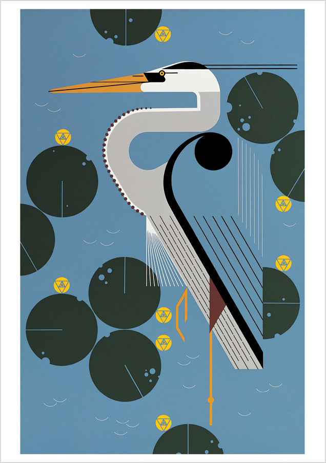 Charley Harper: Herondipity Notecard_Front_Flat