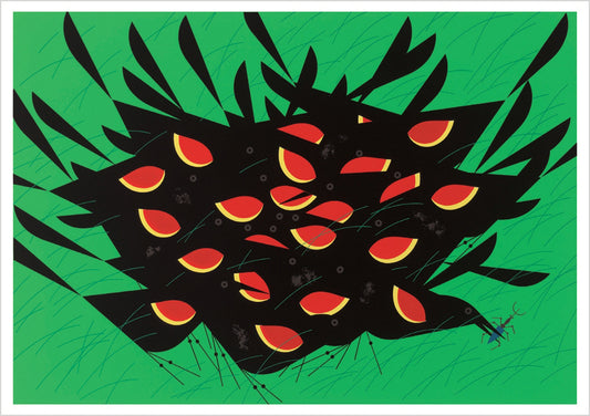 Charley Harper: Red-winged Blackbirds Notecard_Front_Flat