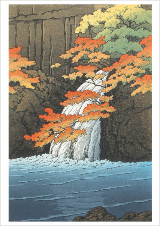 Kawase Hasui: Senju Waterfall, Akame Notecard_Front_Flat