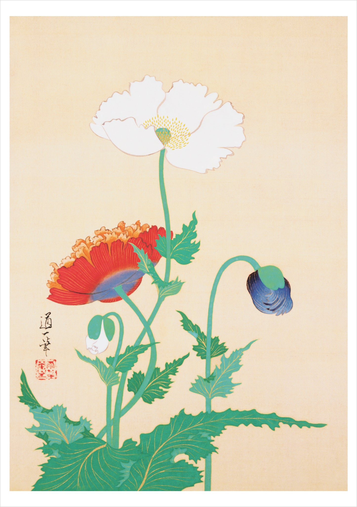 Sakai Dōitsu: Poppies Notecard_Front_Flat