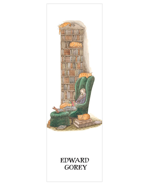 Edward Gorey: Bibliophile with Cats Bookmark_Front_Flat