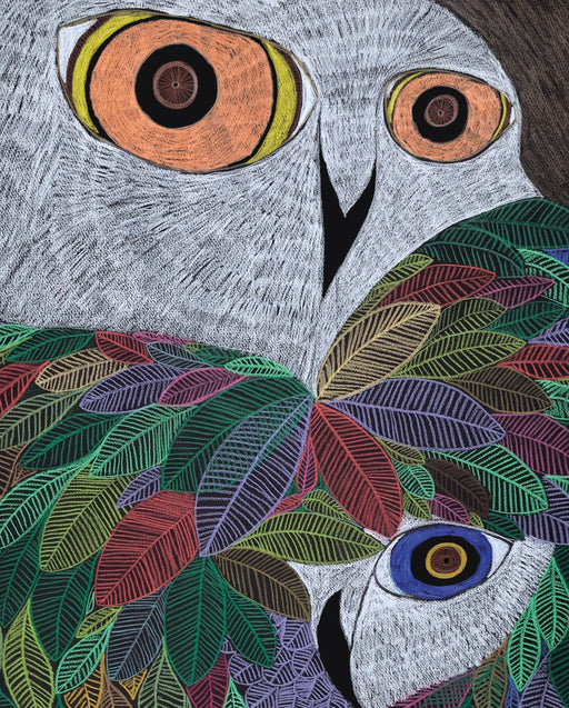 Ningiukulu Teevee: Colourful Wild Owl Bookmark_Zoom