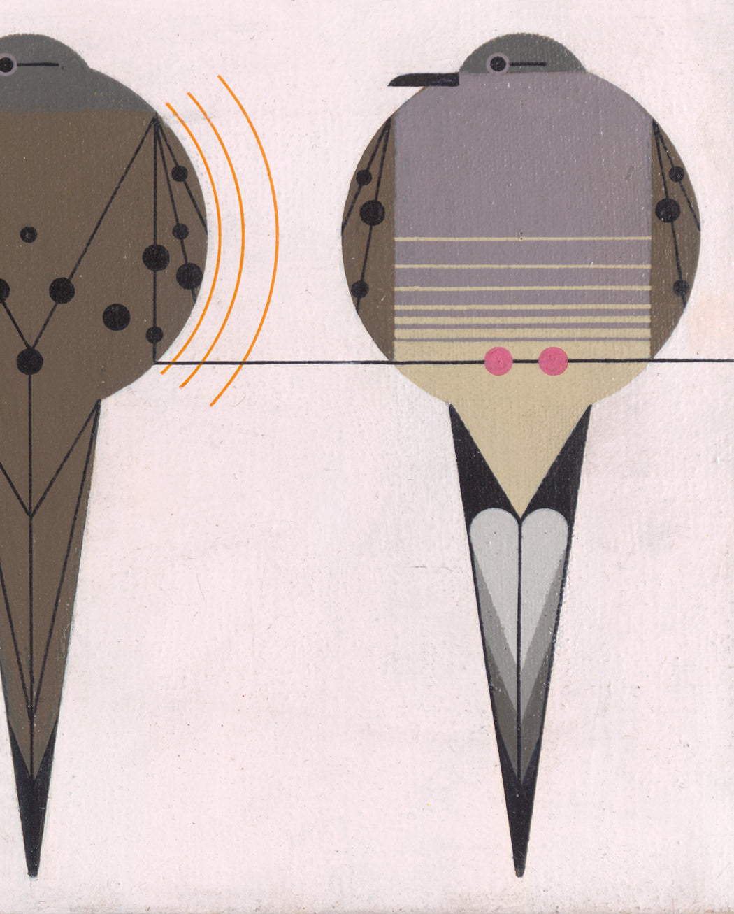 Charley Harper: Lovey Dovey Bookmark_Zoom