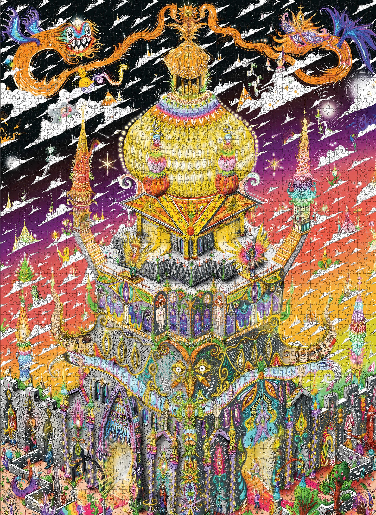 Ruben Topia: The Trippy Tower of Babel 2000-Piece Jigsaw Puzzle_Zoom