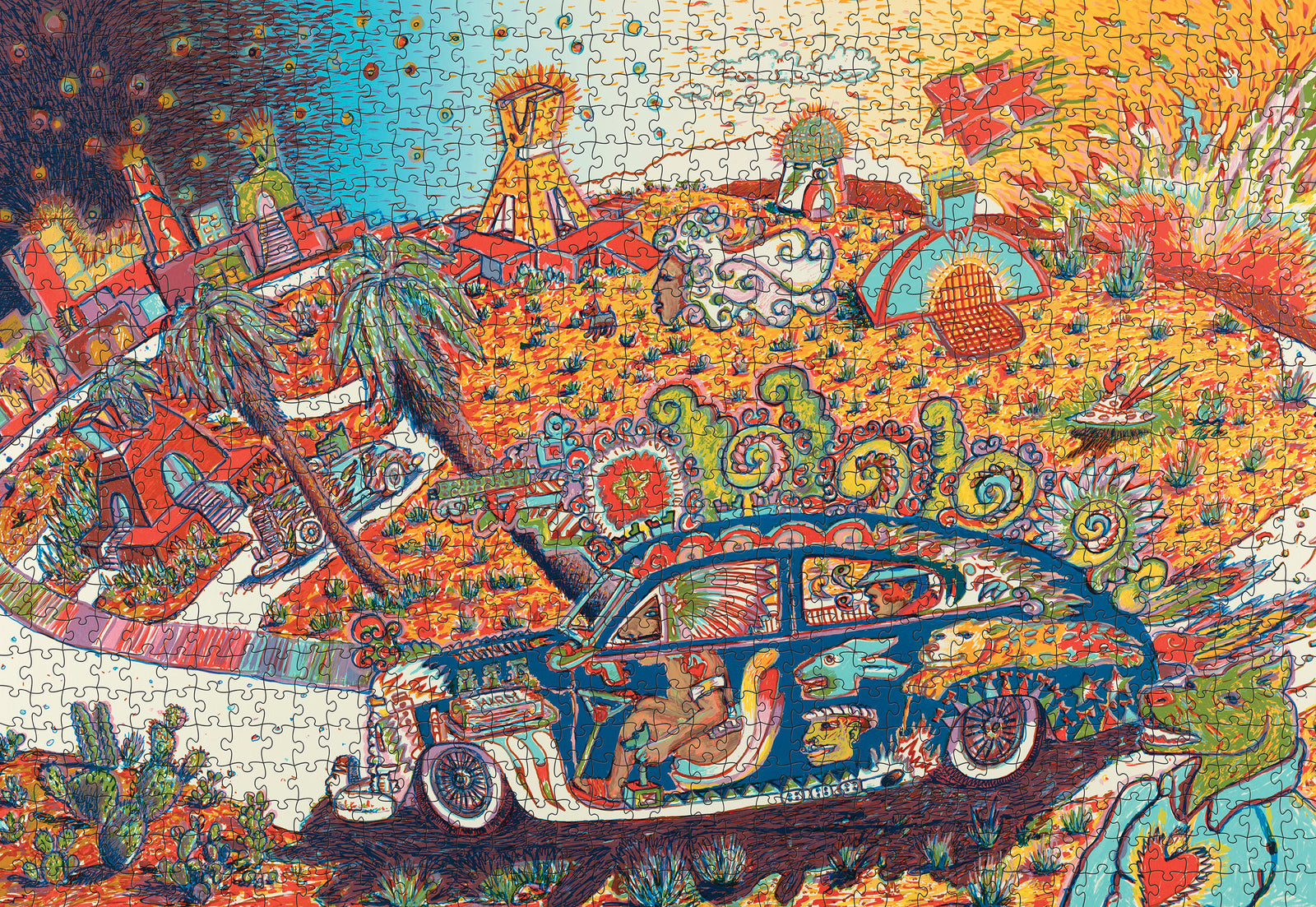 Gilbert “Magu” Luján: Cruising Turtle Island 1000-Piece Jigsaw Puzzle_Zoom