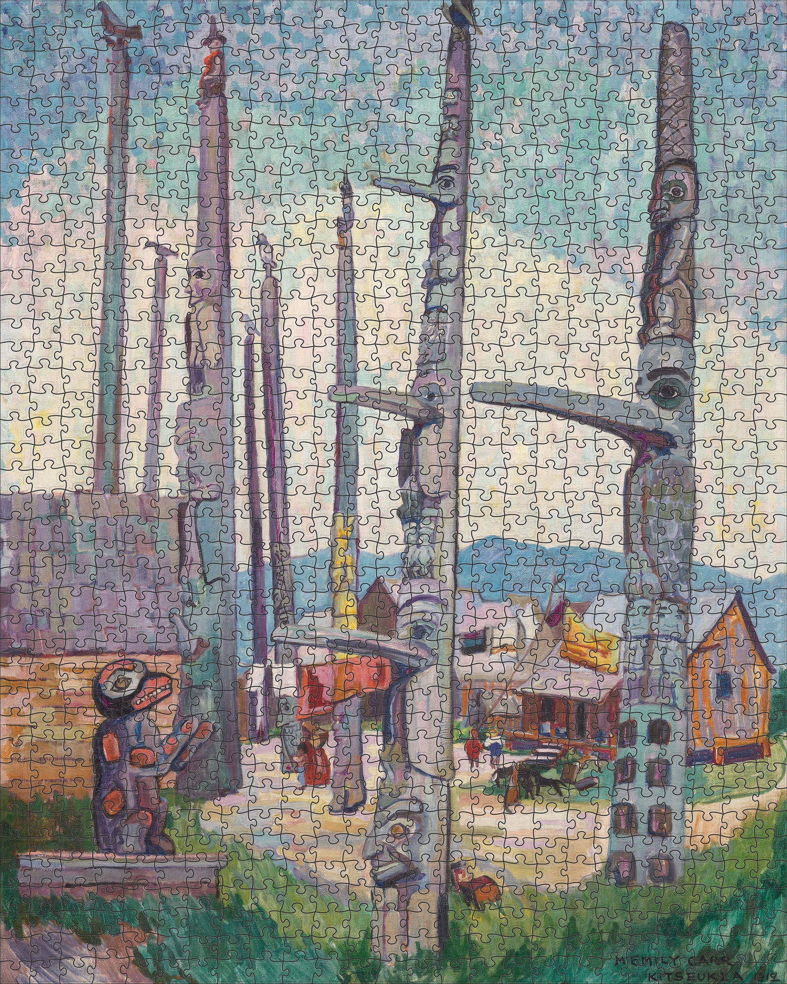 Emily Carr: Totem Poles 1000-Piece Jigsaw Puzzle_Zoom