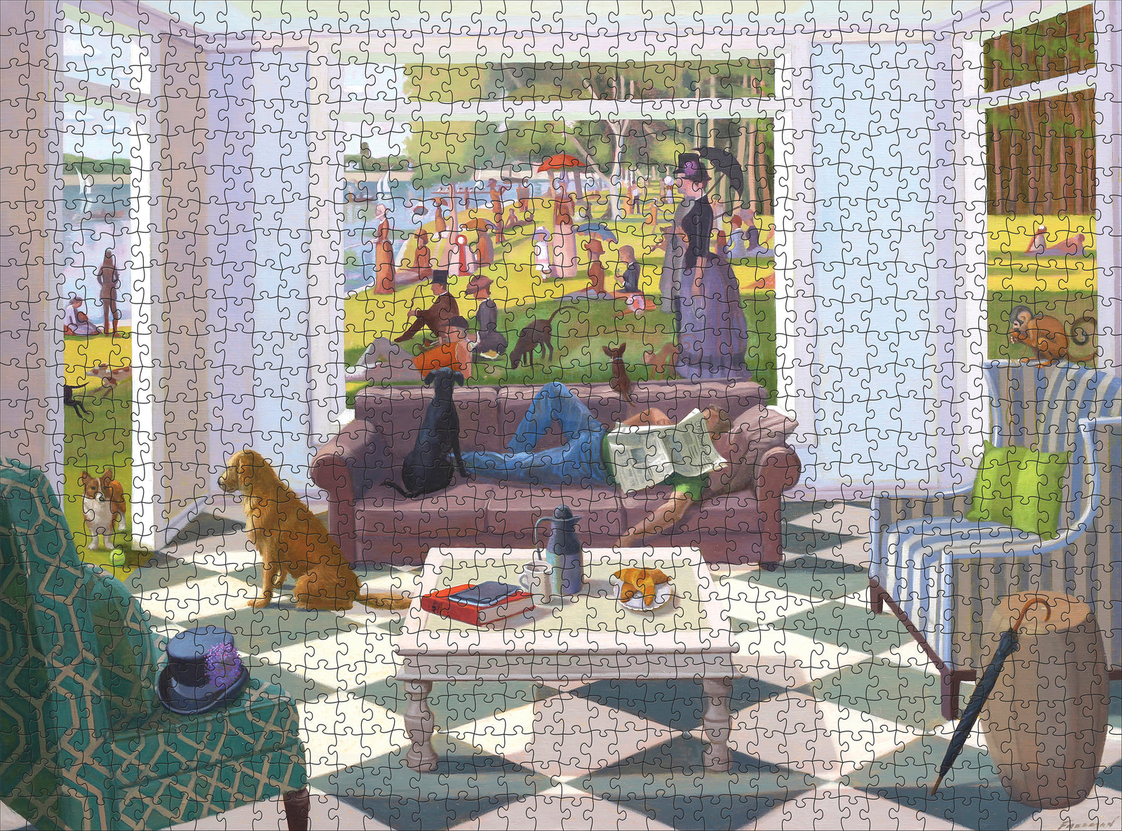 Kathryn Freeman: The Sunday Paper 1000-Piece Jigsaw Puzzle_Zoom