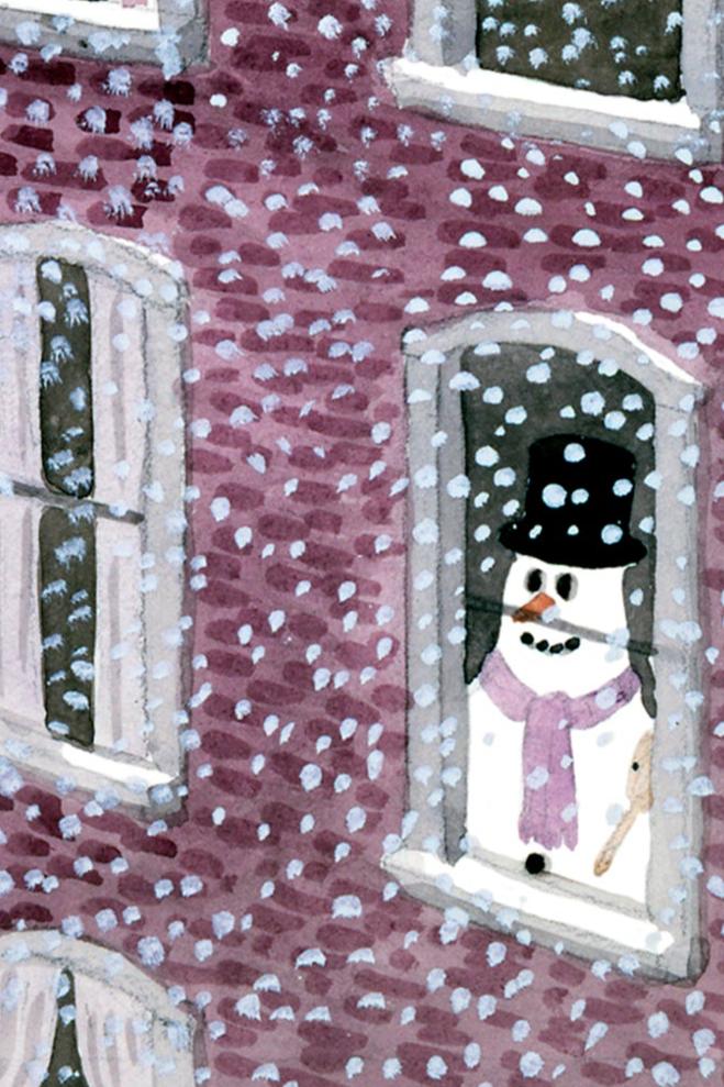 Charles Addams: Brownstone Snowman Holiday Cards_Interior_1