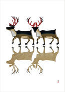 Kananginak Pootoogook: Caribou Reflection Holiday Cards_Interior_1