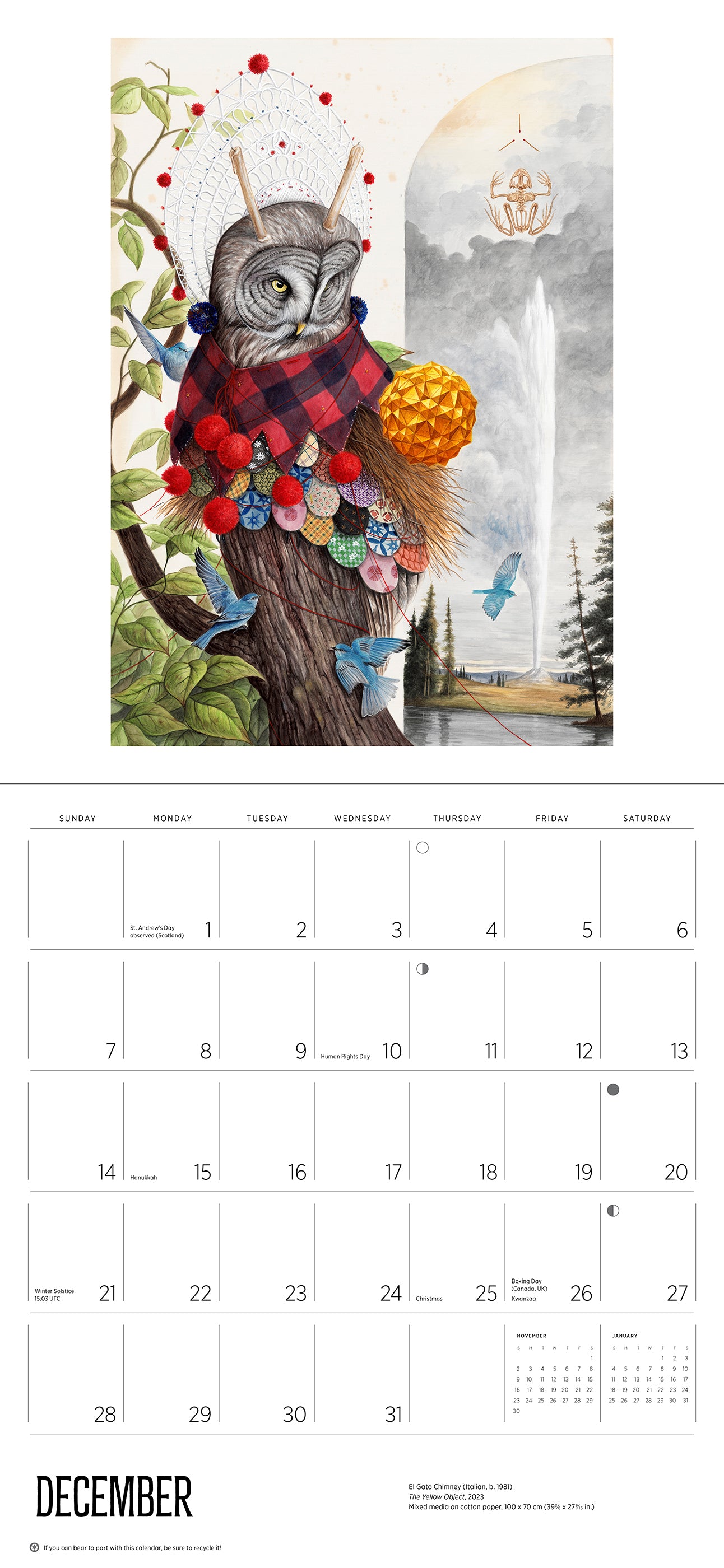 El Gato Chimney: Avian Enigmas 2025 Wall Calendar_Interior_2