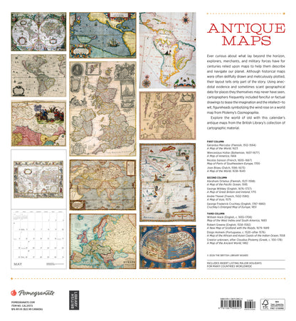 Antique Maps 2025 Wall Calendar_Back_Multipiece