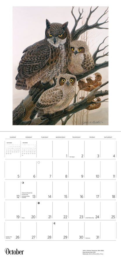 A Birder's View: Paintings by John A. Ruthven 2025 Wall Calendar_Interior_2