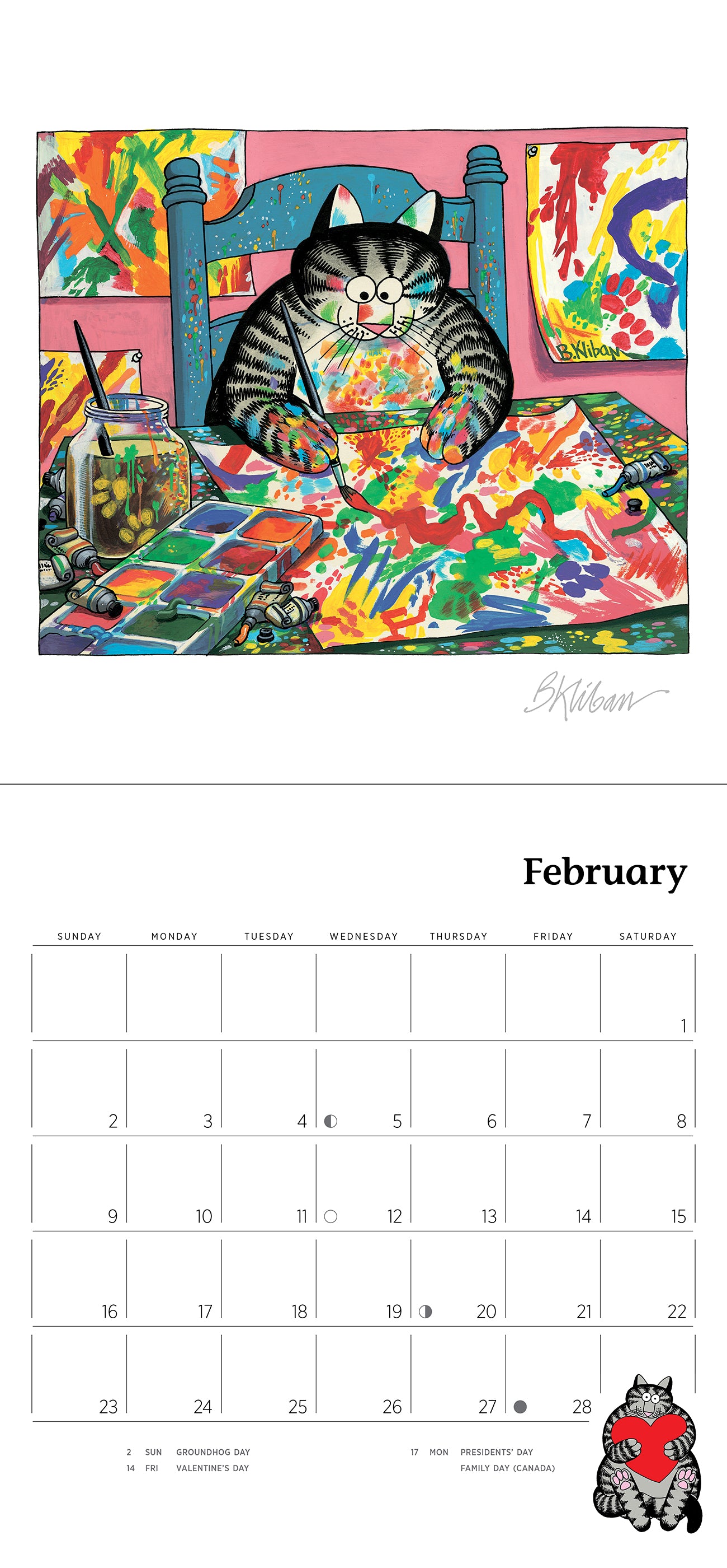 B. Kliban: CatCalendar 2025 Mini Wall Calendar_Interior_1