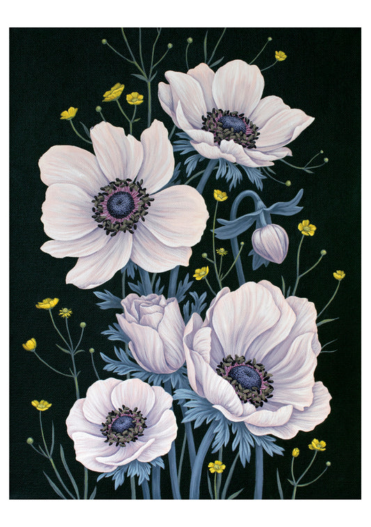 Vasilisa Romanenko: Anemones Birthday Card_Front_Flat