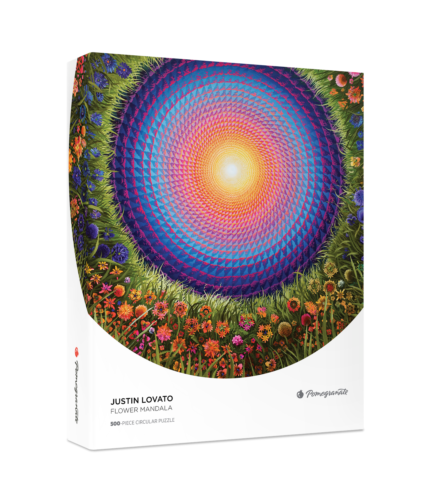 Justin Lovato: Flower Mandala 500-Piece Circular Jigsaw Puzzle_Primary