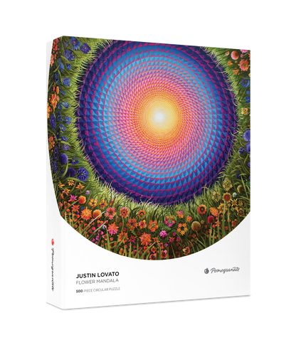 Justin Lovato: Flower Mandala 500-Piece Circular Jigsaw Puzzle_Primary