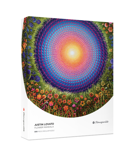 Justin Lovato: Flower Mandala 500-Piece Circular Jigsaw Puzzle_Primary