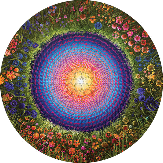 Justin Lovato: Flower Mandala 500-Piece Circular Jigsaw Puzzle_Primary