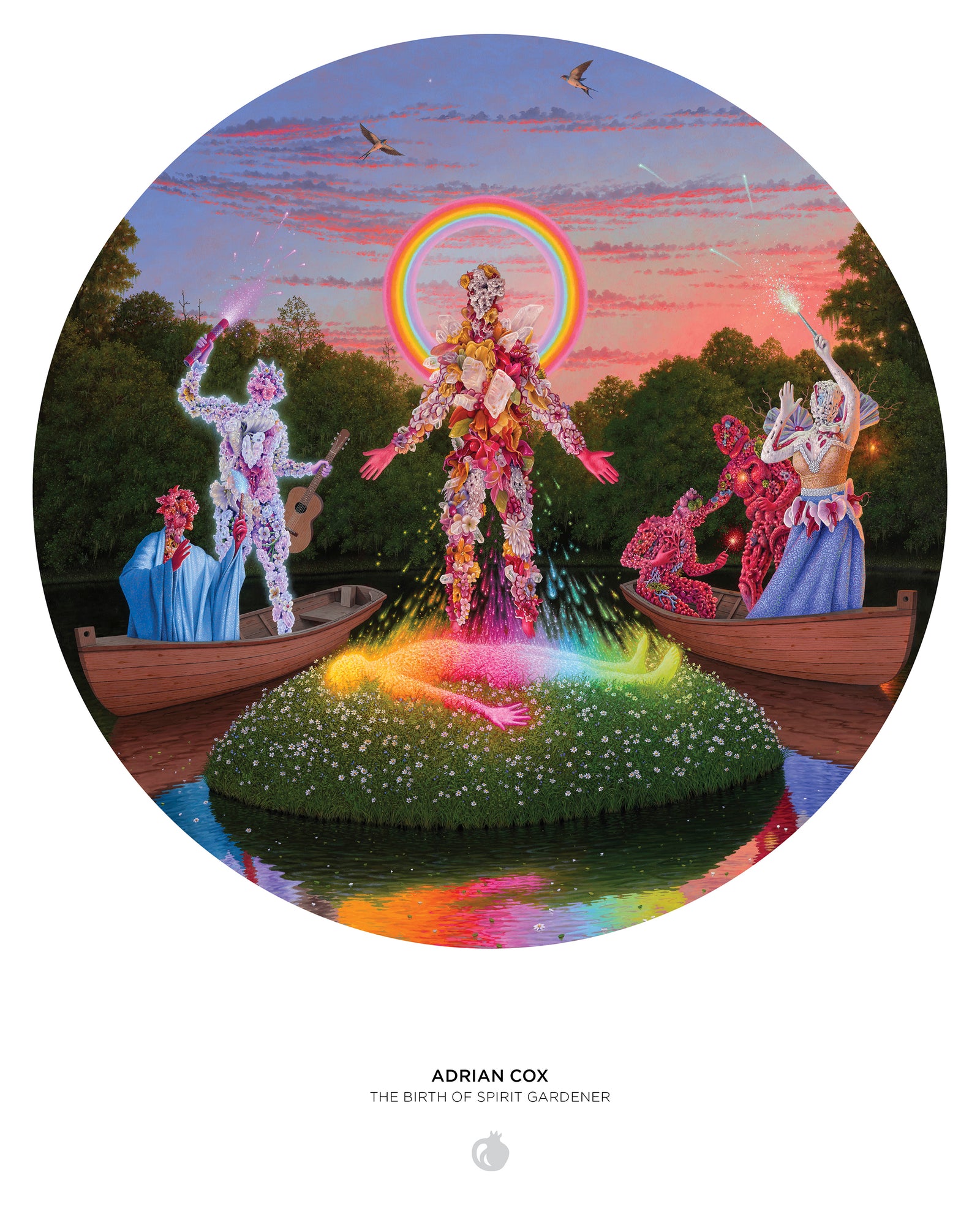 Adrian Cox: The Birth of Spirit Gardener 500-Piece Circular Jigsaw Puzzle_Interior_1