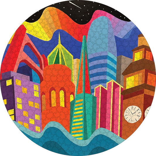 Jordan Herren: City Vibes 500-Piece Circular Jigsaw Puzzle_Primary