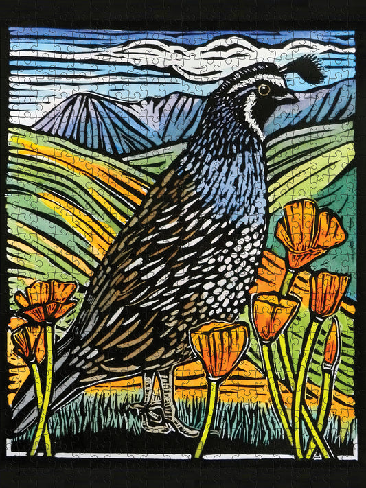 Molly Hashimoto: California Quail 500-Piece Jigsaw Puzzle_Primary