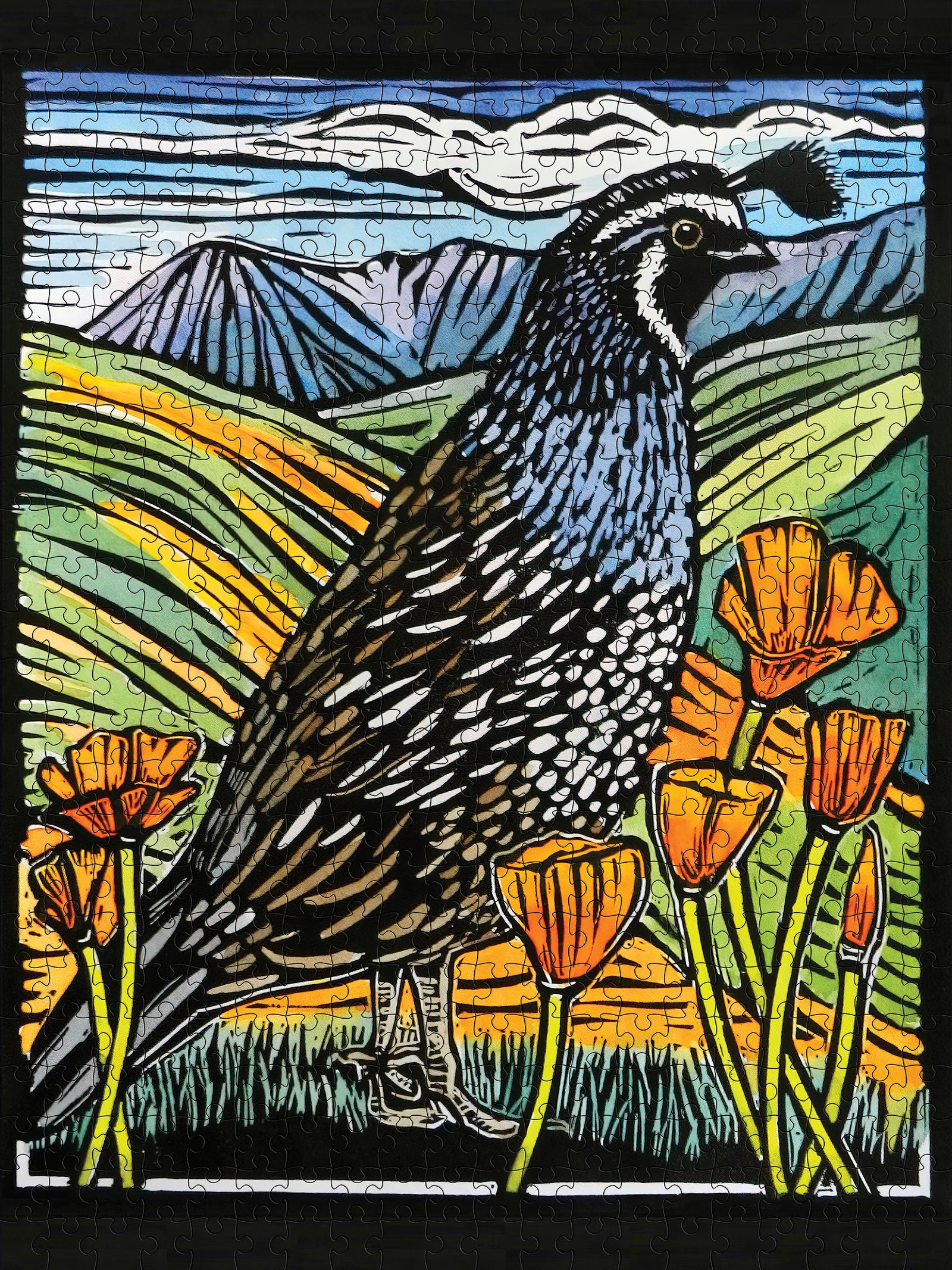 Molly Hashimoto: California Quail 500-Piece Jigsaw Puzzle_Zoom