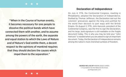 Words We Live By: A Quiz Deck on American Historical Documents Knowledge Cards_Interior_1