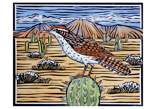 Molly Hashimoto: Cactus Wren Notecard_Front_Flat