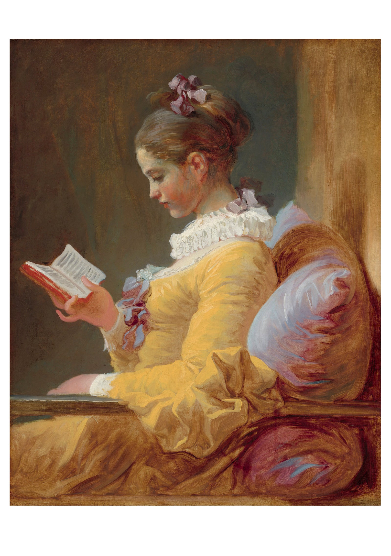 Jean-Honoré Fragonard: Young Girl Reading Notecard_Front_Flat