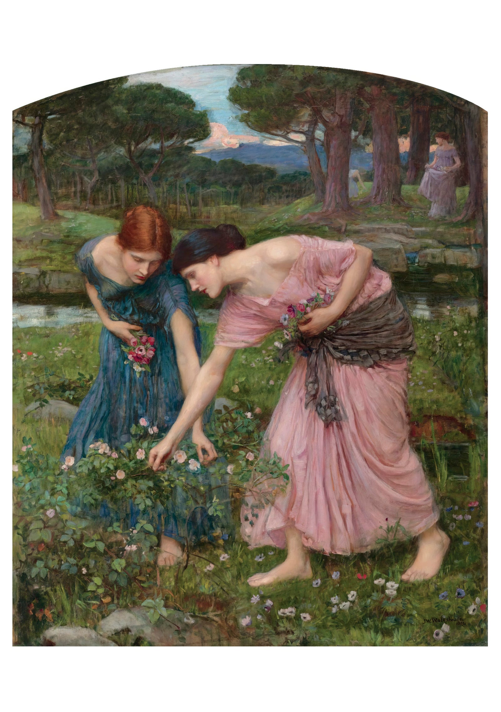 John William Waterhouse: Gather Ye Rosebuds While Ye May Notecard_Front_Flat