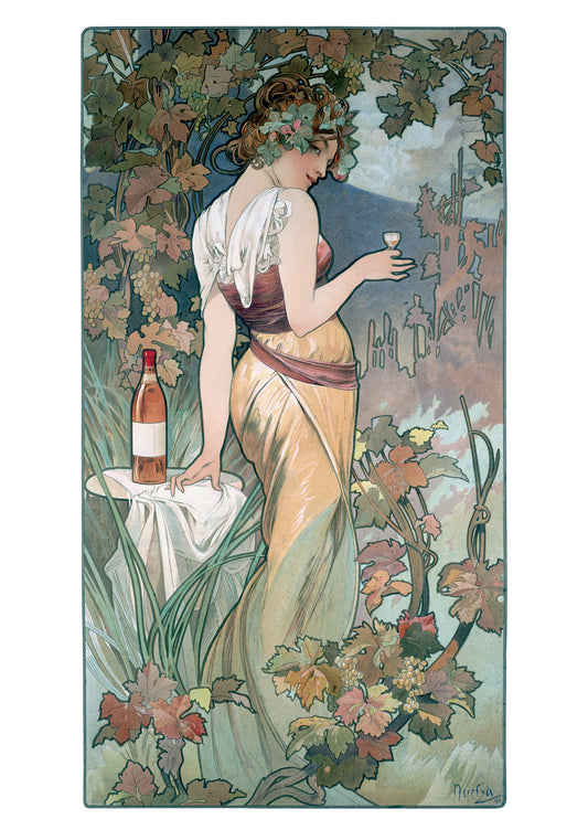 Alphonse Mucha: Cognac Bisquit Postcard_Front_Flat